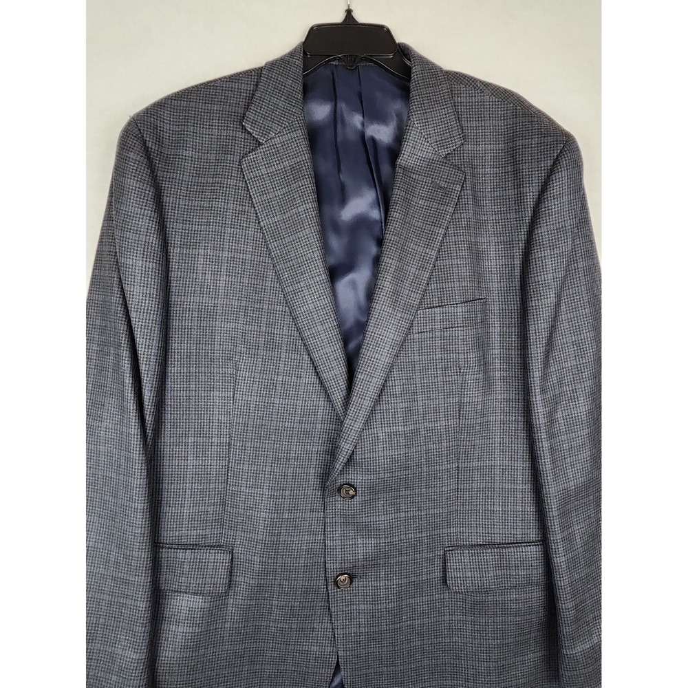 Ralph Ralph Lauren Blue Label Men's Silk Wool Blazer Houndstooth Blue 48R